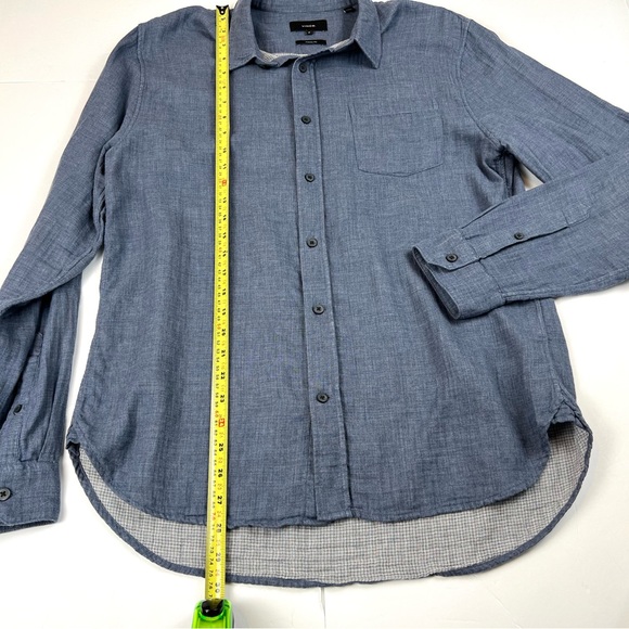 Vince Gauzey Cotton Button Up Shirt Men’s sz M Pacific Blue Lightweight Casual - Picture 7 of 10